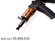Rare first model AK - 47 assault rifle isolated on white. Стоковое фото, фотограф Сергей Толмачёв / Фотобанк Лори