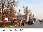 Люди гуляют на ВДНХ, Москва (2014 год) Редакционное фото, фотограф Лариса Гордеева / Фотобанк Лори