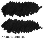 Black marker paint strokes. Стоковая иллюстрация, иллюстратор Роман Самохин / Фотобанк Лори