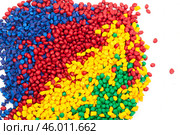 tinted plastic granulate for injection moulding process. Стоковое фото, фотограф Сергей Толмачёв / Фотобанк Лори