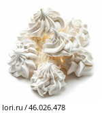 Delicious french meringues creating a sweet culinary masterpiece. Стоковое AI-изображение, AI-художник Иван Рябоконь / Фотобанк Лори