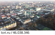 Aerial view of Baranovichi cityscape with buildings and streets. Стоковое фото, фотограф Яков Филимонов / Фотобанк Лори