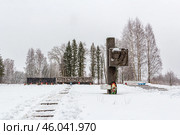 Вид на мемориальный комплекс «Лемболовская твердыня» зимой 2025 года. Редакционное фото, фотограф Сергей Комаров / Фотобанк Лори
