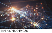 Expansion and growth of neural network from a central core to a large-scale and complex network with nodes and connections. AI, computer algorithms, artificial intelligence and visualization of a large language model. Internet network, digital code. Стоковое AI-видео, аниматор ALLA YURTAYEVA / Фотобанк Лори