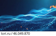 Blue wave with a lot of sparkles in it. Стоковое AI-видео, аниматор Sergey Grishin / Фотобанк Лори