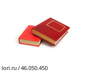 Two red books isolated on a white background. Стоковое фото, фотограф Елена  Попкова / Фотобанк Лори