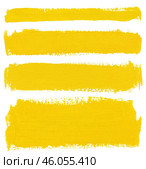 Yellow strokes of gouache paint brush. Стоковая иллюстрация, иллюстратор Роман Самохин / Фотобанк Лори