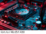 Computer hardware being upgraded with new cpu processor. Стоковое AI-изображение, AI-художник Иван Рябоконь / Фотобанк Лори
