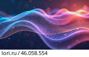 Wave of light and color is shown in the image, with a blue and red hue. Стоковое AI-видео, аниматор Sergey Grishin / Фотобанк Лори