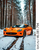 Автомобиль в лесу. Стоковое AI-изображение, AI-художник Art_Fomin / Фотобанк Лори