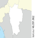Location map of Mizoram is a state of India. Стоковая иллюстрация, иллюстратор Максим Гребешков / Фотобанк Лори