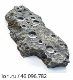 Asteroid impacting showing craters on white background. Стоковое AI-изображение, AI-художник Иван Рябоконь / Фотобанк Лори