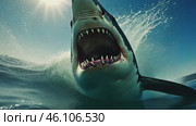Man is attacked by a shark under water. Diving sports, risk and danger and panic attack victim concept. Стоковое AI-видео, аниматор Ирина Старикова / Фотобанк Лори