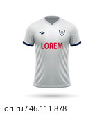 3d realistic soccer jersey in Tottenham style, shirt template football kit 2023. Стоковая иллюстрация, иллюстратор Максим Гребешков / Фотобанк Лори