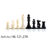 Chess game or chess pieces with white background. Стоковое фото, фотограф Сергей Толмачёв / Фотобанк Лори