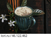 Delicous Raf coffee with lavender. Стоковое фото, фотограф Андрей Старостин / Фотобанк Лори