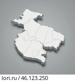3d isometric map of Guanacaste is a province of Costa Rica. Стоковая иллюстрация, иллюстратор Максим Гребешков / Фотобанк Лори