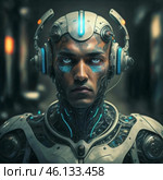 Иллюстрация киборга. Стоковое AI-изображение, AI-художник ольга скальская / Фотобанк Лори