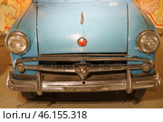 Moscow / Russia - May 3, 2019: Old car Moskvich 407 at the exhibition of touristic Soviet Union attributes. It was very popular car produced in USSR at the middle of the last century in the USSR. Редакционное фото, фотограф YuryKara / Фотобанк Лори