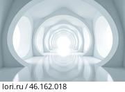 Retrofuturism interior of the building, free space corridor. AI Generative. Стоковое AI-изображение, AI-художник Spirit River / Фотобанк Лори