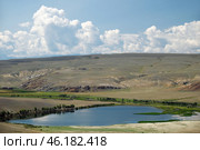 Small lake in river Chuya basin in the Kosh-Agach Valley in Altai. Стоковое фото, фотограф Сергей Пристяжнюк (Serg Zastavkin) / Фотобанк Лори