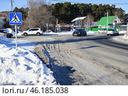 Город Заводоуковск. Перекресток улиц Пушкина и Хахина. Редакционное фото, фотограф Александр Тараканов / Фотобанк Лори