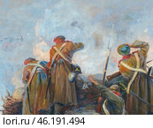Фрагмент панорамы "Оборона Севастополя 1854-1855 гг." Россия, Севастополь, Исторический бульвар, 10. (2019 год). Редакционное фото, фотограф Сергей Елизарьев / Фотобанк Лори