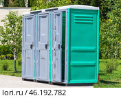 Биотуалеты. Bio-toilets. (2024 год). Стоковое фото, фотограф Татьяна Д / Фотобанк Лори