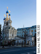 Храм Рождества Пресвятой Богородицы в Путинках. Москва, улица Малая Дмитровка, 4. Стоковое фото, фотограф Александр Селезнев / Фотобанк Лори
