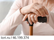 Elderly woman suffering from mental disability at home, closeup. Стоковое фото, фотограф Pixel_shot / Фотобанк Лори