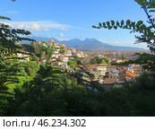Scalea, Italy. November 11, 2024. Calabria. Scalea old city, historical center.View of the city on a sunny day against the background of mountains. Редакционное фото, фотограф Мария Фетисова / Фотобанк Лори