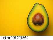 Half of avocado. Стоковое AI-изображение, AI-художник Ольга Беляева / Фотобанк Лори