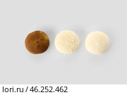 Tasty Japanese mochi on white background. Стоковое фото, фотограф Pixel_shot / Фотобанк Лори