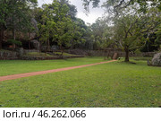 Водный сад ( water garden ) у подножия Львиной скалы. Руины крепости Сигирия (Sigiriya), Шри-Ланка. Стоковое фото, фотограф Дымов Игорь / Фотобанк Лори