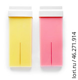 Liposoluble wax cartridges on white background. Стоковое фото, фотограф Pixel_shot / Фотобанк Лори