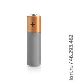 Alkaline battery isolated on white background. Стоковое фото, фотограф Pixel_shot / Фотобанк Лори