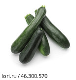 Ripe zucchinis on white background. Стоковое фото, фотограф Pixel_shot / Фотобанк Лори