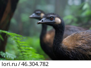 Tropical flightless bird, concept of rare and endangered species. Стоковое AI-изображение, AI-художник Евгений Харитонов / Фотобанк Лори