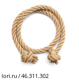 Frame made of rope on white background. Стоковое фото, фотограф Pixel_shot / Фотобанк Лори