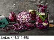 Preparing of fresh cabbage for fermentation. Стоковое фото, фотограф Pixel_shot / Фотобанк Лори