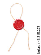 Wax seal stamp of notary public on white background. Стоковое фото, фотограф Pixel_shot / Фотобанк Лори