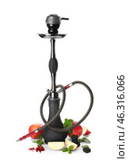 Hookah with apple on white background. Стоковое фото, фотограф Pixel_shot / Фотобанк Лори