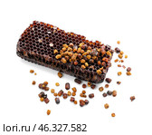 Honeycomb and beebread on white background. Стоковое фото, фотограф Pixel_shot / Фотобанк Лори
