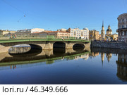 Река Фонтанка в Санкт-Петербурге. Мост Белинского (бывший Симеоновский мост) (2012 год). Стоковое фото, фотограф Александр Алексеев / Фотобанк Лори