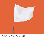 White flag on color background. Стоковое фото, фотограф Pixel_shot / Фотобанк Лори