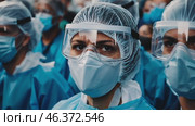 Medical health workers in protective suit, mask, gloves, goggles, face shield. Virus prevention equipment. PPE personal protection. Precaution measures. CDC staff. Asian doctors in PPE biohazard gear. Стоковое AI-видео, аниматор Марина Демидюк / Фотобанк Лори