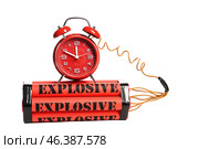Bomb with clock timer on white background. Стоковое фото, фотограф Pixel_shot / Фотобанк Лори
