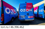 Moscow, Russia September 04, 2024: Ozone delivery service at Ozone warehouse. Редакционное фото, фотограф Igor Skripachev / Фотобанк Лори