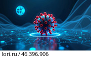 A computer virus introduced into a personal computer, system, or network. AI generative. Стоковое AI-изображение, AI-художник Роман Дзюбало / Фотобанк Лори