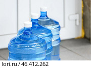 Bottles of clean water outdoors, closeup. Стоковое фото, фотограф Pixel_shot / Фотобанк Лори